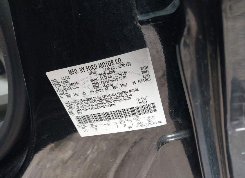Photo 9 of 2013 Ford Edge SEL (VIN 2FMDK3JC8DBB73366)
