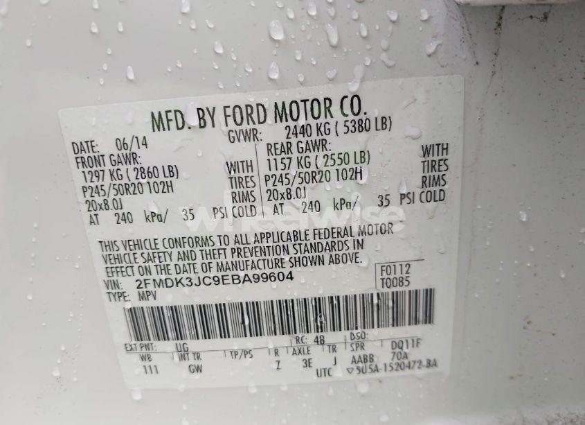 Photo 9 of 2014 Ford Edge SEL (VIN 2FMDK3JC9EBA99604)