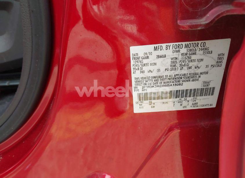 Photo 9 of 2011 Ford Edge LIMITED (VIN 2FMDK3KC0BBA15082)