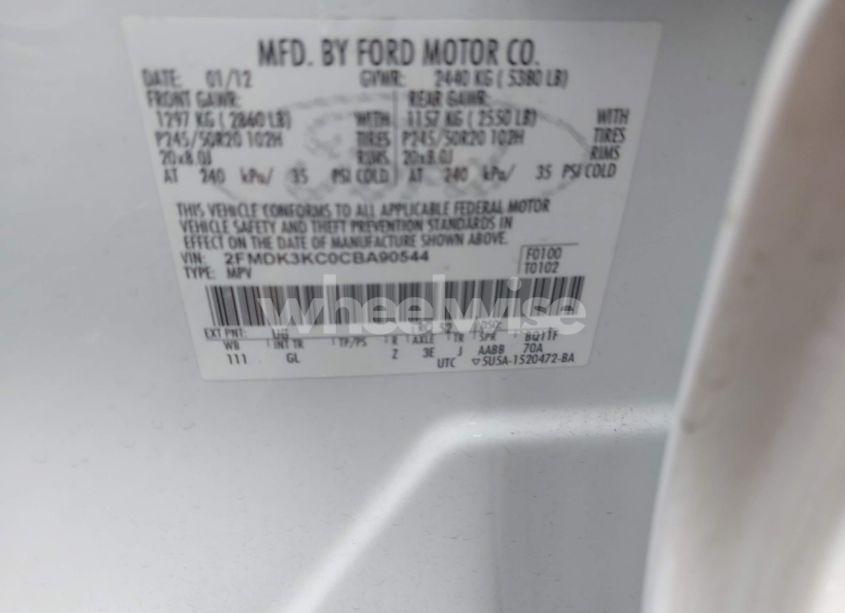 Photo 9 of 2012 Ford Edge LIMITED (VIN 2FMDK3KC0CBA90544)