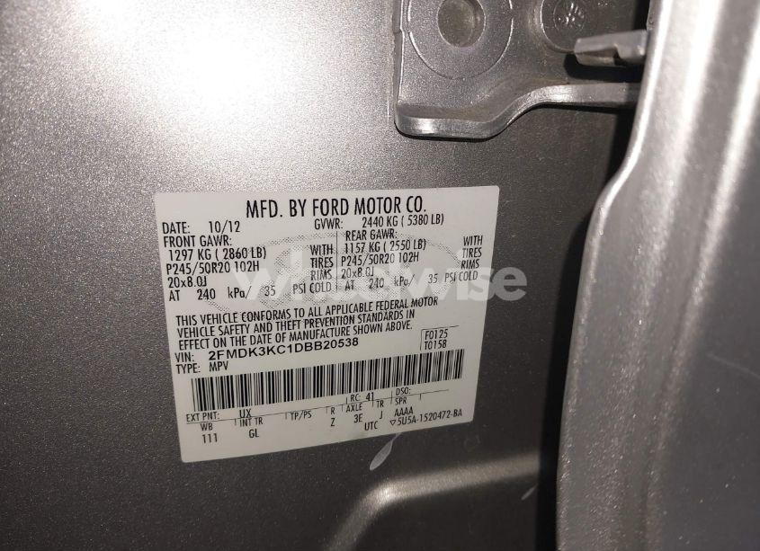 Photo 9 of 2013 Ford Edge LIMITED (VIN 2FMDK3KC1DBB20538)