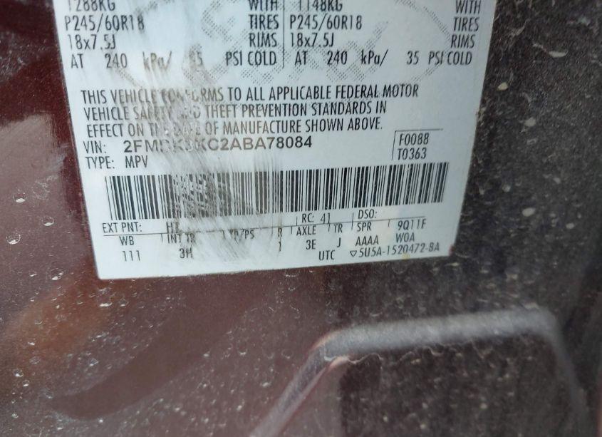 Photo 9 of 2010 Ford Edge LIMITED (VIN 2FMDK3KC2ABA78084)