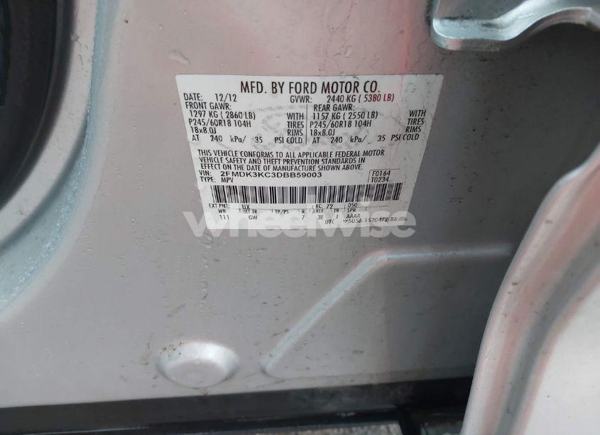 Photo 9 of 2013 Ford Edge LIMITED (VIN 2FMDK3KC3DBB59003)