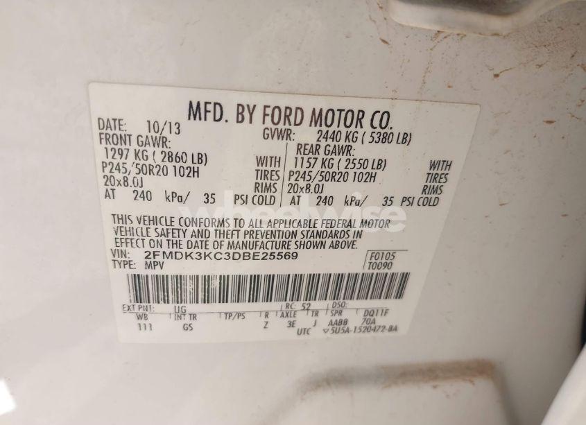 Photo 9 of 2013 Ford Edge LIMITED (VIN 2FMDK3KC3DBE25569)