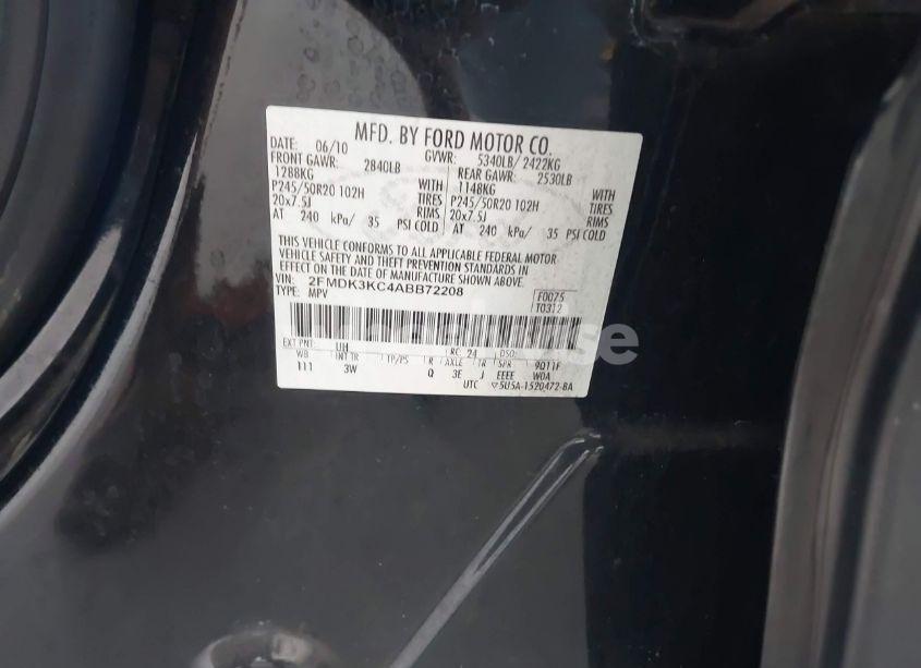 Photo 9 of 2010 Ford Edge LIMITED (VIN 2FMDK3KC4ABB72208)