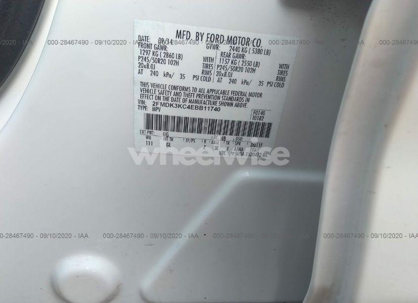 Photo 9 of 2014 Ford Edge LIMITED (VIN 2FMDK3KC4EBB11740)