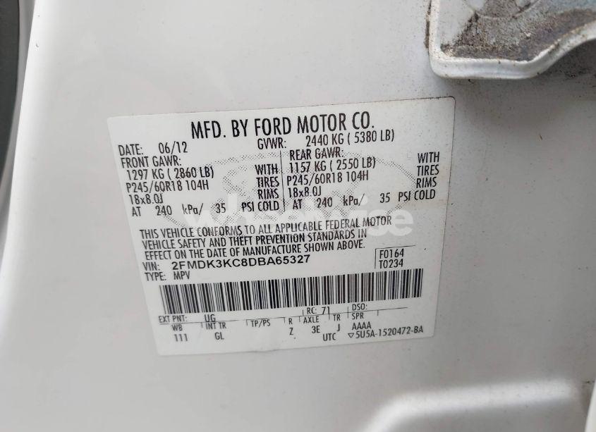 Photo 9 of 2013 Ford Edge LIMITED (VIN 2FMDK3KC8DBA65327)