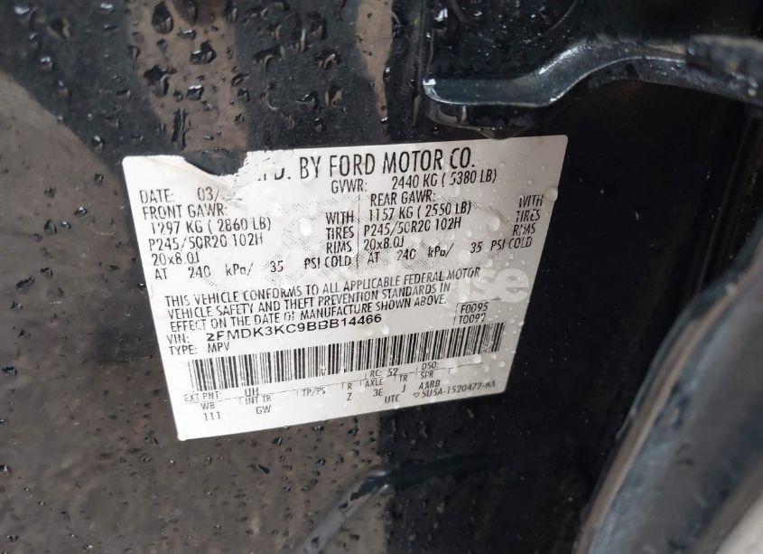 Photo 9 of 2011 Ford Edge LIMITED (VIN 2FMDK3KC9BBB14466)