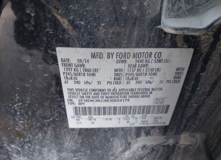 Photo 9 of 2014 Ford Edge LIMITED (VIN 2FMDK3KC9EBB24175)