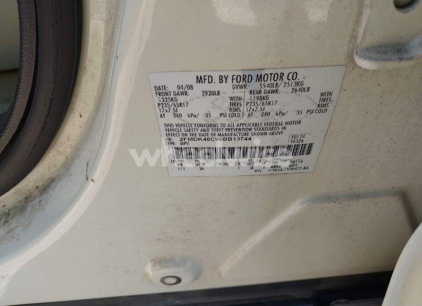 Photo 9 of 2008 Ford Edge SEL (VIN 2FMDK48C98BB13744)