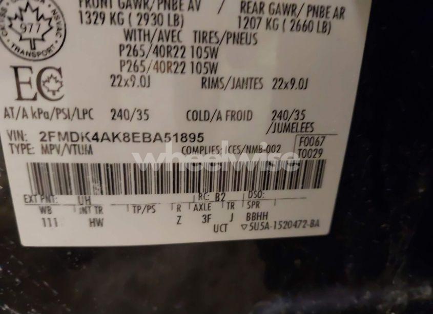 Photo 9 of 2014 Ford Edge SPORT (VIN 2FMDK4AK8EBA51895)