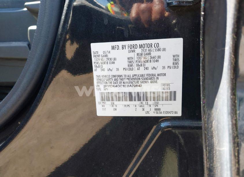 Photo 9 of 2014 Ford Edge SE (VIN 2FMDK4GC1EBA70840)