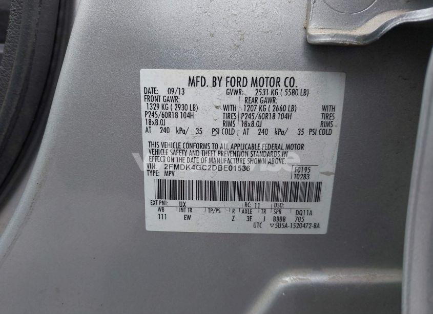 Photo 8 of 2013 Ford Edge SE (VIN 2FMDK4GC2DBE01536)