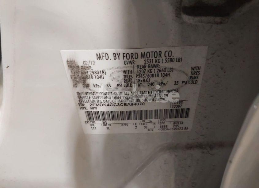 Photo 9 of 2012 Ford Edge SE (VIN 2FMDK4GC3CBA94070)