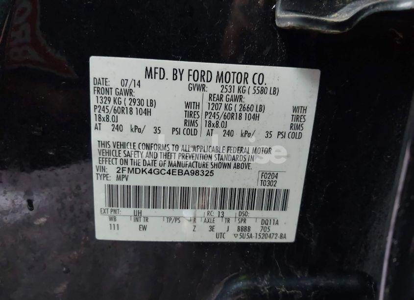 Photo 9 of 2014 Ford Edge SE (VIN 2FMDK4GC4EBA98325)
