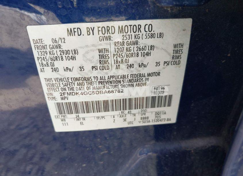 Photo 9 of 2013 Ford Edge SE (VIN 2FMDK4GC5DBA68782)