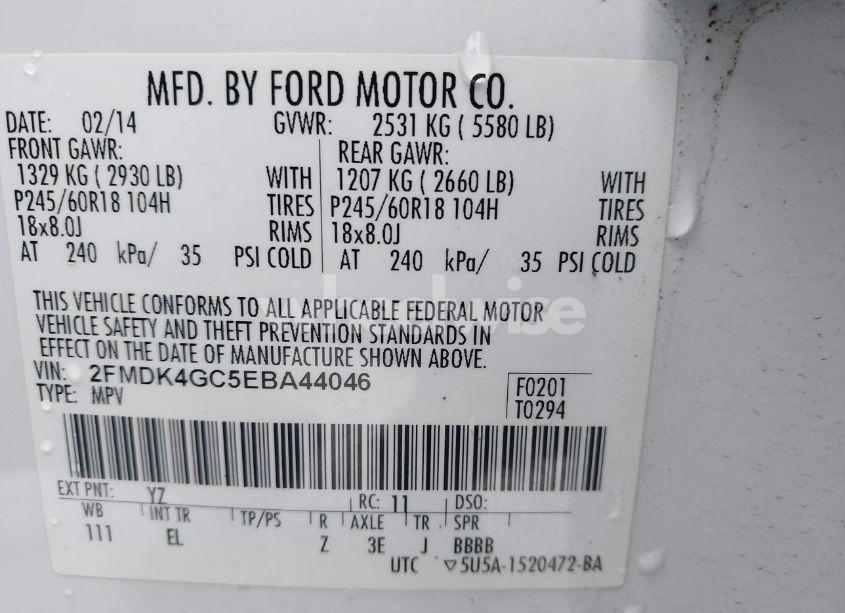 Photo 9 of 2014 Ford Edge SE (VIN 2FMDK4GC5EBA44046)