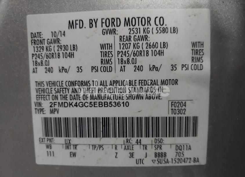 Photo 9 of 2014 Ford Edge SE (VIN 2FMDK4GC5EBB53610)