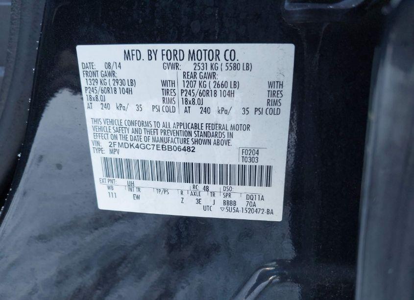 Photo 9 of 2014 Ford Edge SE (VIN 2FMDK4GC7EBB06482)