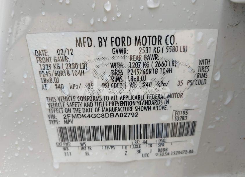 Photo 9 of 2013 Ford Edge SE (VIN 2FMDK4GC8DBA02792)