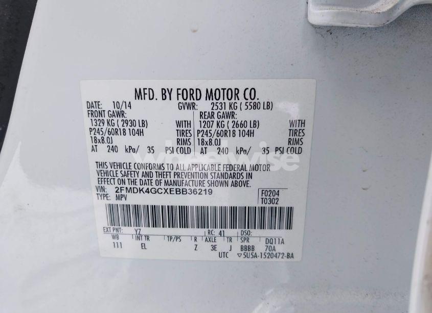 Photo 9 of 2014 Ford Edge SE (VIN 2FMDK4GCXEBB36219)