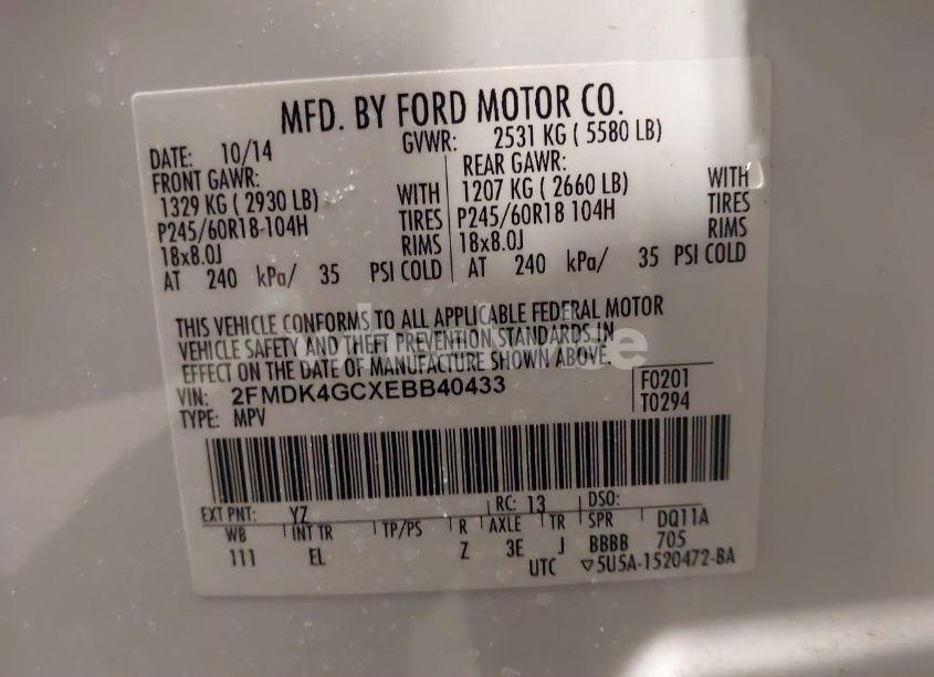 Photo 9 of 2014 Ford Edge SE (VIN 2FMDK4GCXEBB40433)