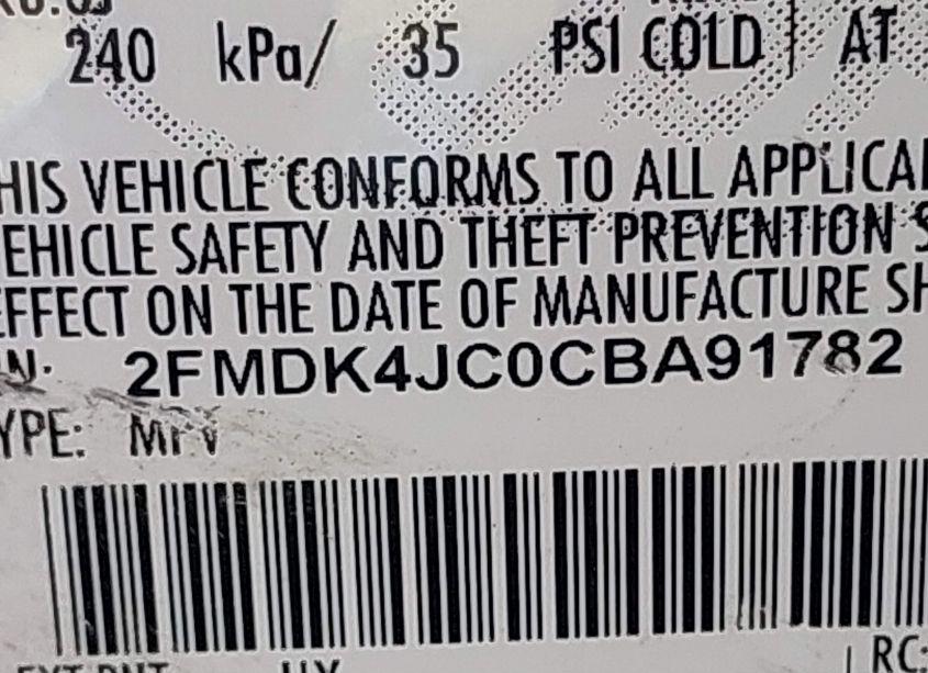 Photo 9 of 2012 Ford Edge SEL (VIN 2FMDK4JC0CBA91782)