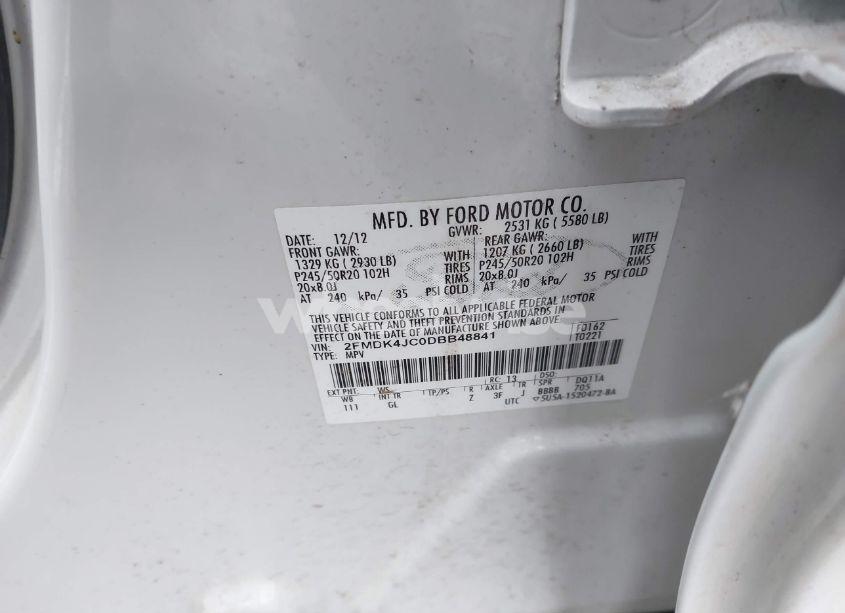 Photo 9 of 2013 Ford Edge SEL (VIN 2FMDK4JC0DBB48841)