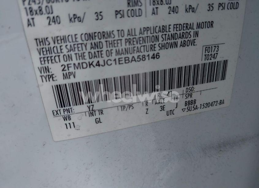 Photo 9 of 2014 Ford Edge SEL (VIN 2FMDK4JC1EBA58146)