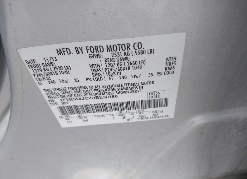 Photo 9 of 2013 Ford Edge SEL (VIN 2FMDK4JC2DBE30186)