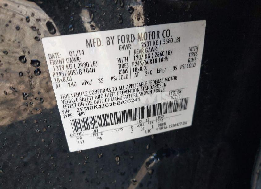 Photo 9 of 2014 Ford Edge SEL (VIN 2FMDK4JC2EBA33241)