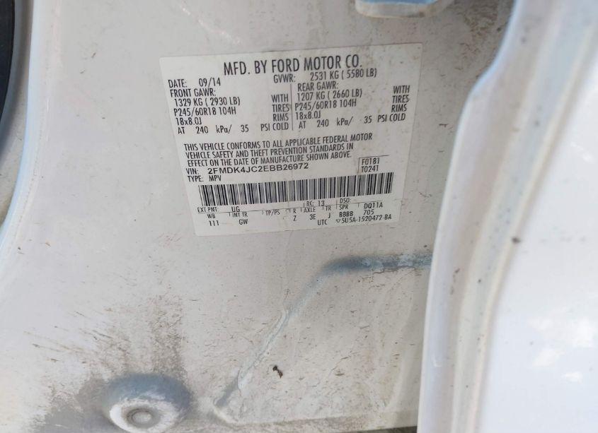 Photo 9 of 2014 Ford Edge SEL (VIN 2FMDK4JC2EBB26972)