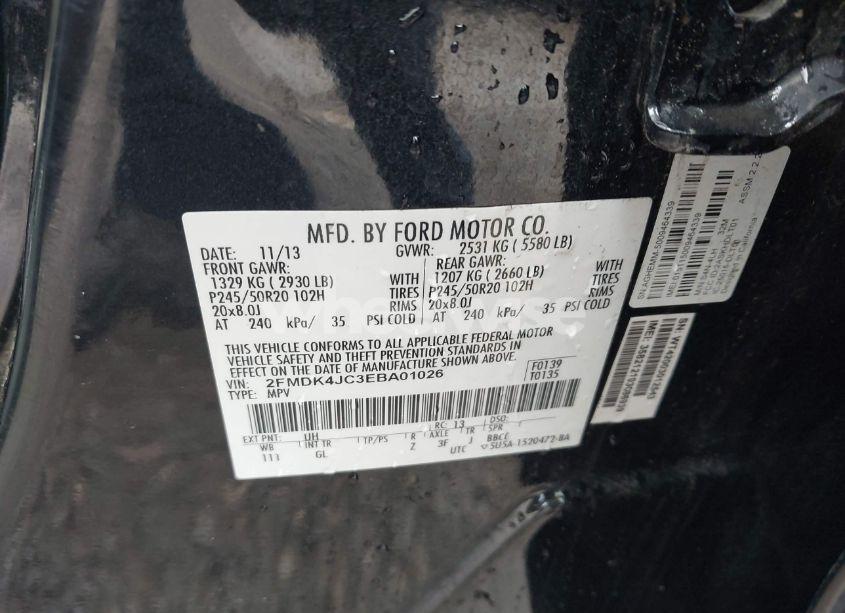 Photo 9 of 2014 Ford Edge SEL (VIN 2FMDK4JC3EBA01026)