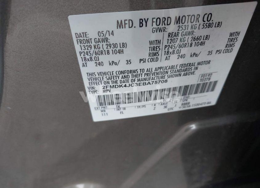 Photo 9 of 2014 Ford Edge SEL (VIN 2FMDK4JC3EBA75708)