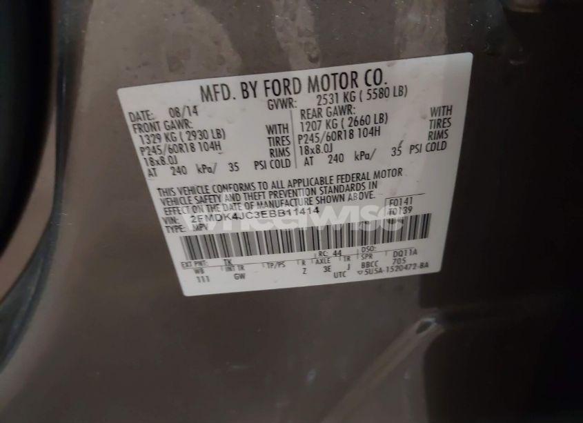 Photo 9 of 2014 Ford Edge SEL (VIN 2FMDK4JC3EBB11414)