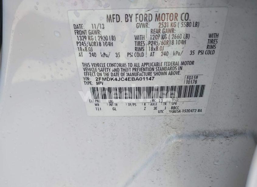 Photo 9 of 2014 Ford Edge SEL (VIN 2FMDK4JC4EBA01147)
