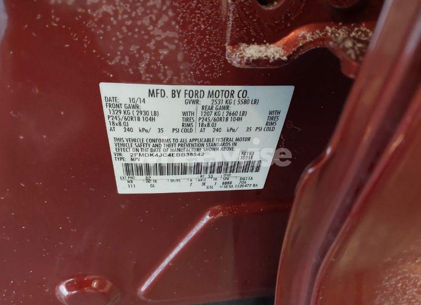 Photo 9 of 2014 Ford Edge SEL (VIN 2FMDK4JC4EBB38542)