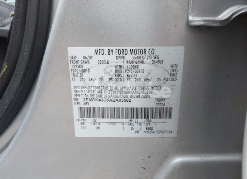Photo 9 of 2010 Ford Edge SEL (VIN 2FMDK4JC5ABA03502)