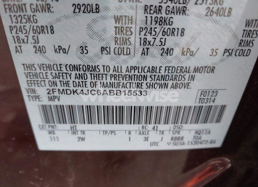 Photo 9 of 2010 Ford Edge SEL (VIN 2FMDK4JC6ABB15533)