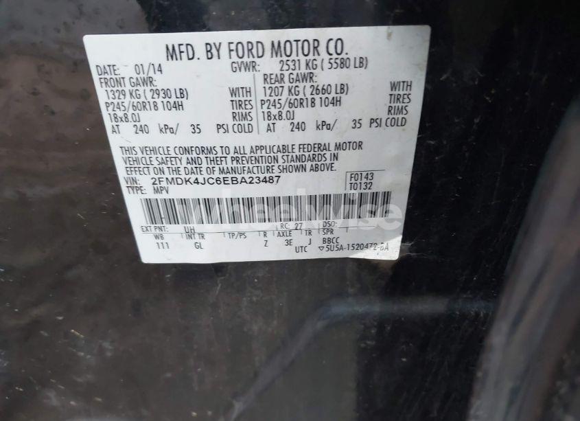 Photo 9 of 2014 Ford Edge SEL (VIN 2FMDK4JC6EBA23487)