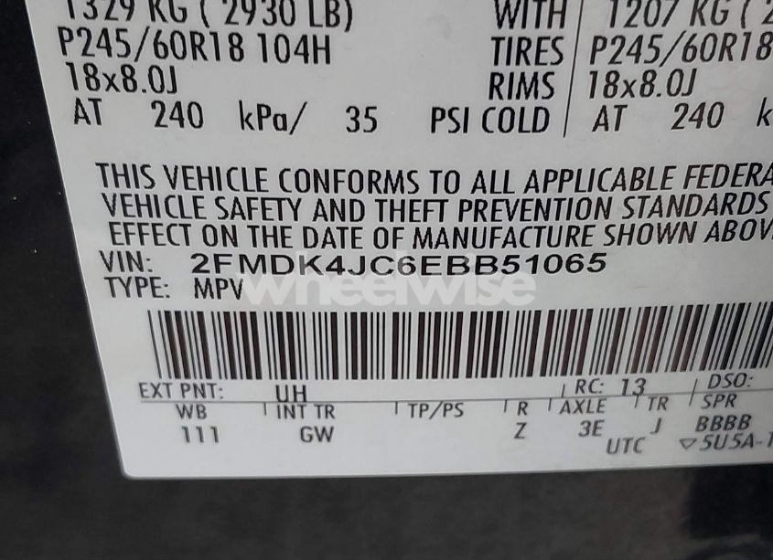 Photo 9 of 2014 Ford Edge SEL (VIN 2FMDK4JC6EBB51065)