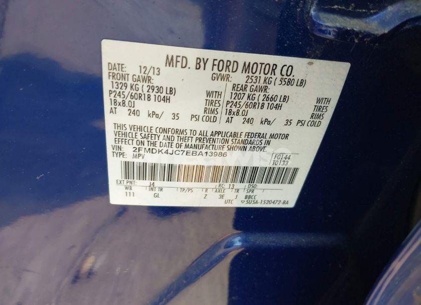 Photo 9 of 2014 Ford Edge SEL (VIN 2FMDK4JC7EBA13986)