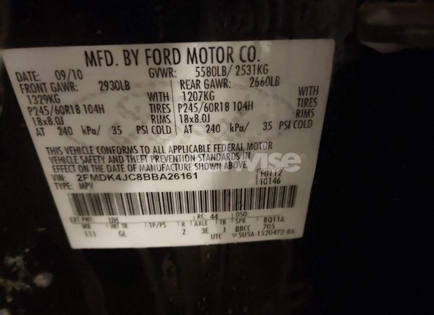 Photo 9 of 2011 Ford Edge SEL (VIN 2FMDK4JC8BBA26161)