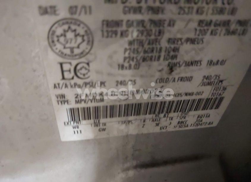 Photo 9 of 2011 Ford Edge SEL (VIN 2FMDK4JC9BBB62072)