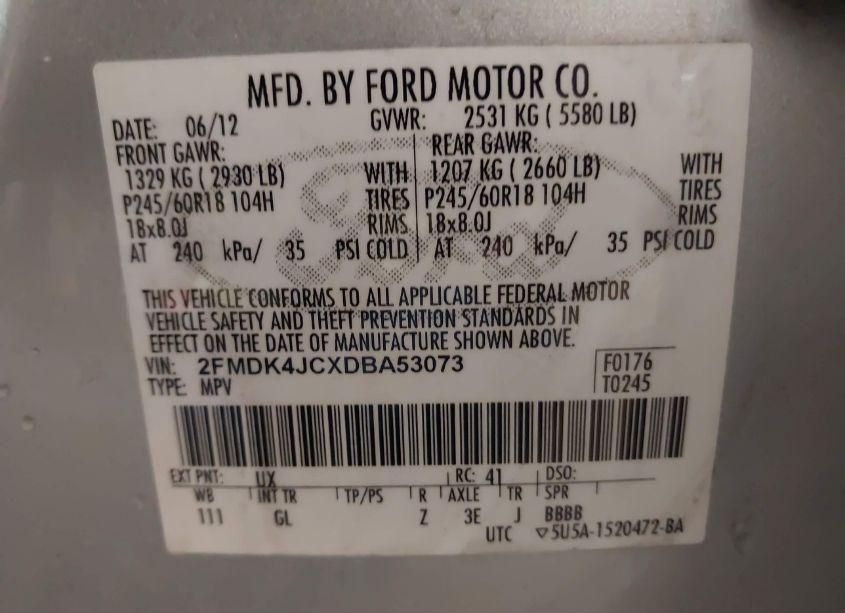 Photo 9 of 2013 Ford Edge SEL (VIN 2FMDK4JCXDBA53073)