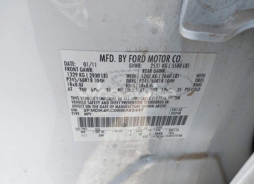 Photo 9 of 2011 Ford Edge LIMITED (VIN 2FMDK4KC0BBA82447)