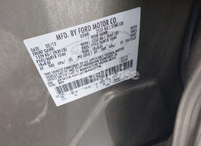 Photo 9 of 2013 Ford Edge LIMITED (VIN 2FMDK4KC0DBA03779)