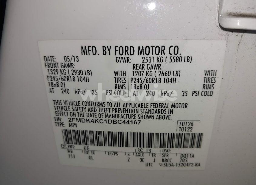 Photo 9 of 2013 Ford Edge LIMITED (VIN 2FMDK4KC1DBC44167)