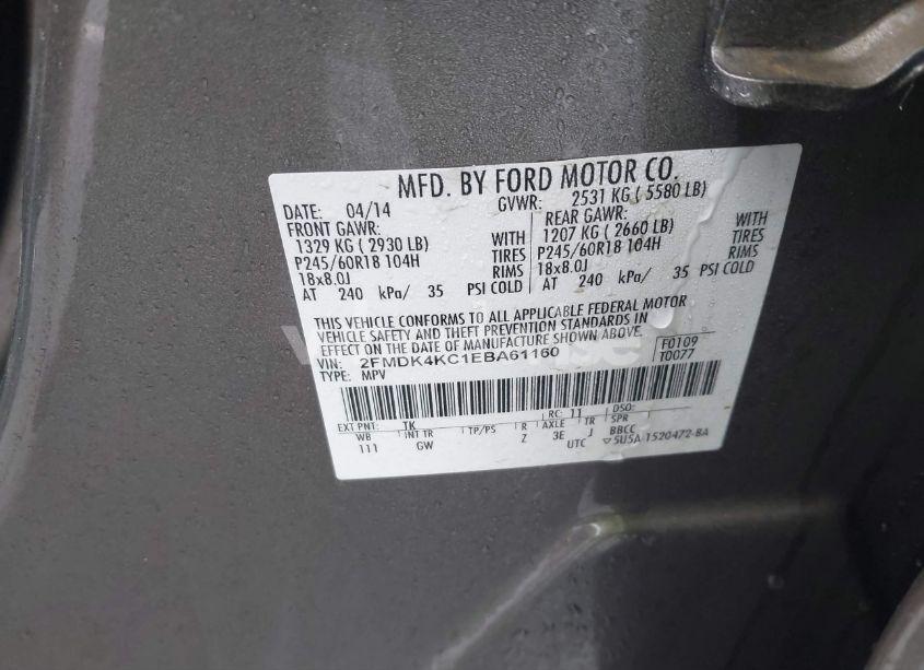 Photo 9 of 2014 Ford Edge LIMITED (VIN 2FMDK4KC1EBA61160)