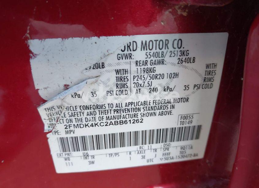 Photo 9 of 2010 Ford Edge LIMITED (VIN 2FMDK4KC2ABB61262)